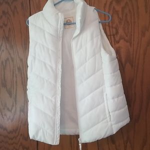 White Large women's puffer vest
